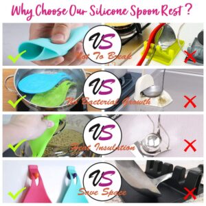 Spoon Rest Dahein Spoon Rest for Stove Top Spoon Holder Spoon Rest for Kitchen Counter Silicone Spoon Rest Spatula Holder (7.6 x 4 in)