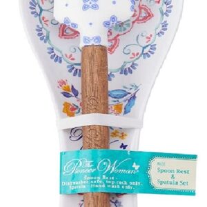 Pioneer W Woman 2 Piece Set, Melamine Spoon Rest and Spatula Set, Vintage Floral (Mazie)