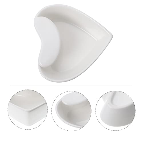 Angoily Cooking Utensil Holder Ceramic Spoon Rest Heart Shape Kitchen Tableware Spatula Holder Soup Spoon Rest Utensil Cutlery Stand (White) Shelving Brackets