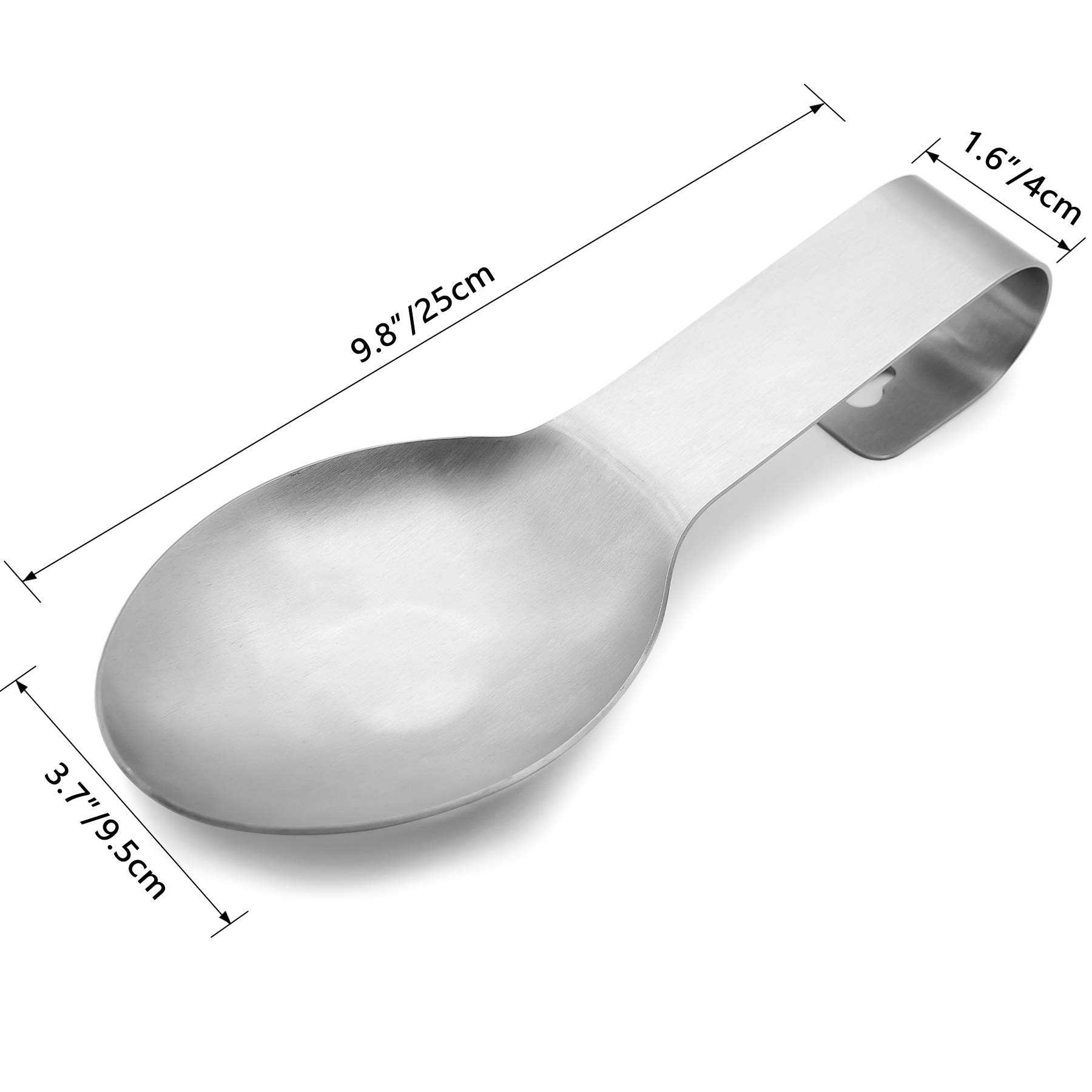 AlphawolfPro Stainless Steel Spoon Rest for Kitchen Counter, Spoon Holder for Stove Top, Ladle Rest, Spatula Rest, Stove Spoon Holder, Kitchen Accessories for Kitchen Utensils, Silver