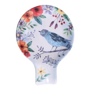 bico cyan canary ceramic spoon rest, house warming gift, dishwasher safe