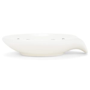 DEMDACO Many People Have Eaten In This Kitchen and Lead Normal Lives 4.5 x 4 Glossy White Ceramic Stoneware Kitchen Spoon Rest