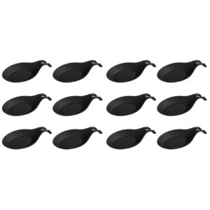 hemoton silicone kitchen utensils 12 pcs spoon mat silicone pot holders utensil holder hot pads for ladle spoon holder stable spoon fork rest spoon rest holder dining table accessories