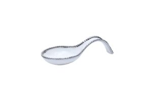 pampa bay salerno platinum spoon rest, 4-inches, porcelain and titanium, white and silver
