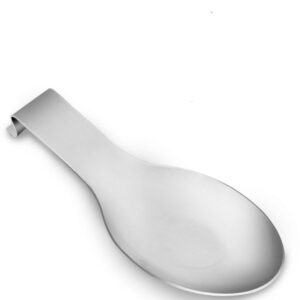 stainless steel spoon rest,spoon holder for stove top,utensil spoon rest for kitchen counter,brushed finish, countertop heavy duty,dishwasher safe 3.8 x 9.4 inch (silver color 1pc)