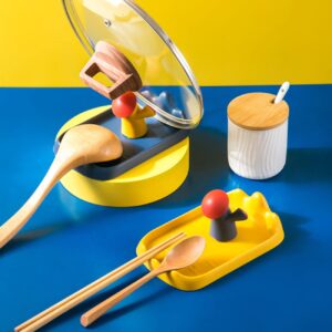 Spoon Rest Kitchen Gadgets Spoon Holder And Lid Rest 2 Pcs，Kitchen Essentials For New Home Novelty Cute Guard Design Kitchen Gadgets Spoon Rest For Stovetop，Kitchen Tools For Spatulas And Lid Rest