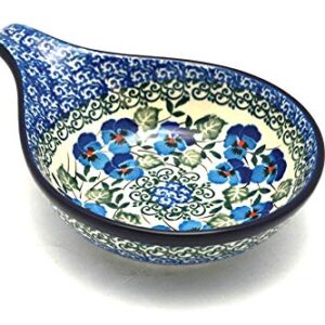 Polish Pottery Spoon/Ladle Rest - Winter Viola