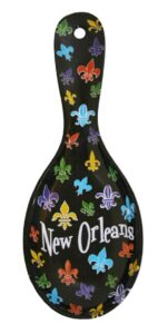 new orleans fleur de lis multicolor design souvenir spoon rest