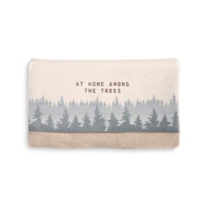 demdaco at home among the trees blue 6 x 3.5 stoneware everyday kitchen rectangle spoon rest