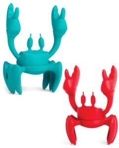 ototo pack of 2 - aqua the crab spoon rest + red the crab utensil holder