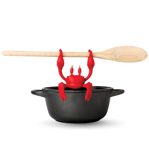 OTOTO Pack of 2 - Aqua the Crab Spoon Rest + Red the Crab Utensil Holder