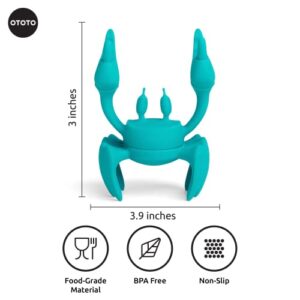 OTOTO Pack of 2 - Aqua the Crab Spoon Rest + Red the Crab Utensil Holder