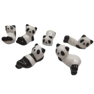 6 pack cute ceramic panda stand rest rack, mini chopsticks stand holder for forks, spoons, knife, tableware, paint brushes home decoration