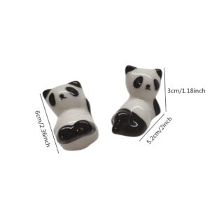 6 Pack Cute Ceramic Panda Stand Rest Rack, Mini Chopsticks Stand Holder for Forks, Spoons, Knife, Tableware, Paint Brushes Home Decoration