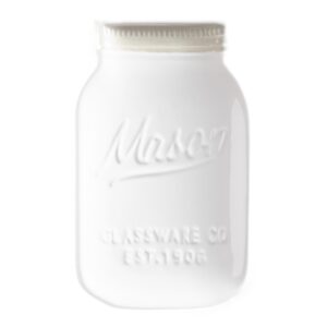 mason jar ceramic spoon rest - white