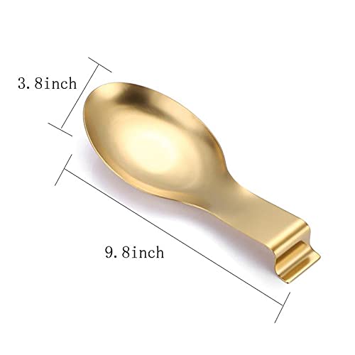 2 x Spoon Holders Ladle Rests Gold Stainless Steel for Spatula Cooking Utensil Tool