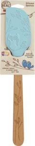 talisman designs silicone spatula & laser etched beechwood handle | woodland owl design | cute & functional kitchen tool | natural wooden decorative spatula