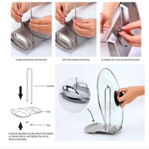 ECHI 2 in 1 Progressive Lid and Spoon Rest,Multifunctional Lid and Spoon Holder,High Quality Food-Grade Thick Stainless Steel