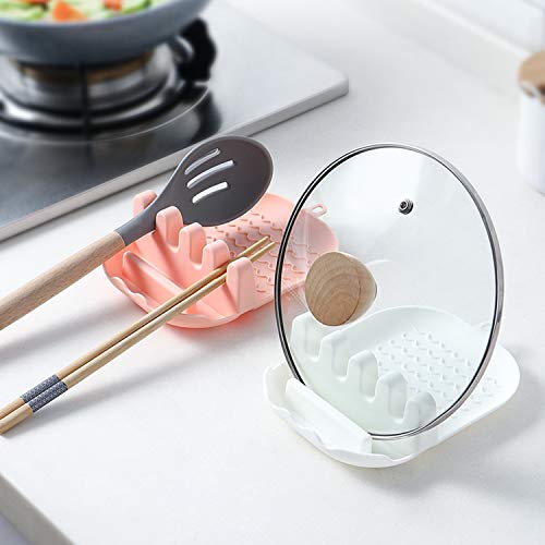 Spoon Rest Holder for Kitchen Stove Top Spoon lid Rest Silicone For Kitchen Counter Utensil Rest With Drip Pad For Multiple Utensils Heat Resistant Kitchen Utensil Rest For Spoons Ladles Tongs & More