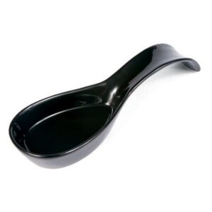 omniware simsbury black stoneware spoon rest