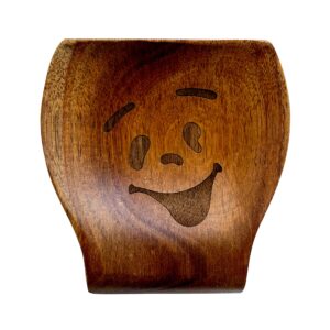 wooden spoon rest smiley pattern - beautiful wooden spoon holder for stove top, small spoon rest or utensil rest, unique wood kitchen accessories, perfect spatula rest, coffee spoon holder & more