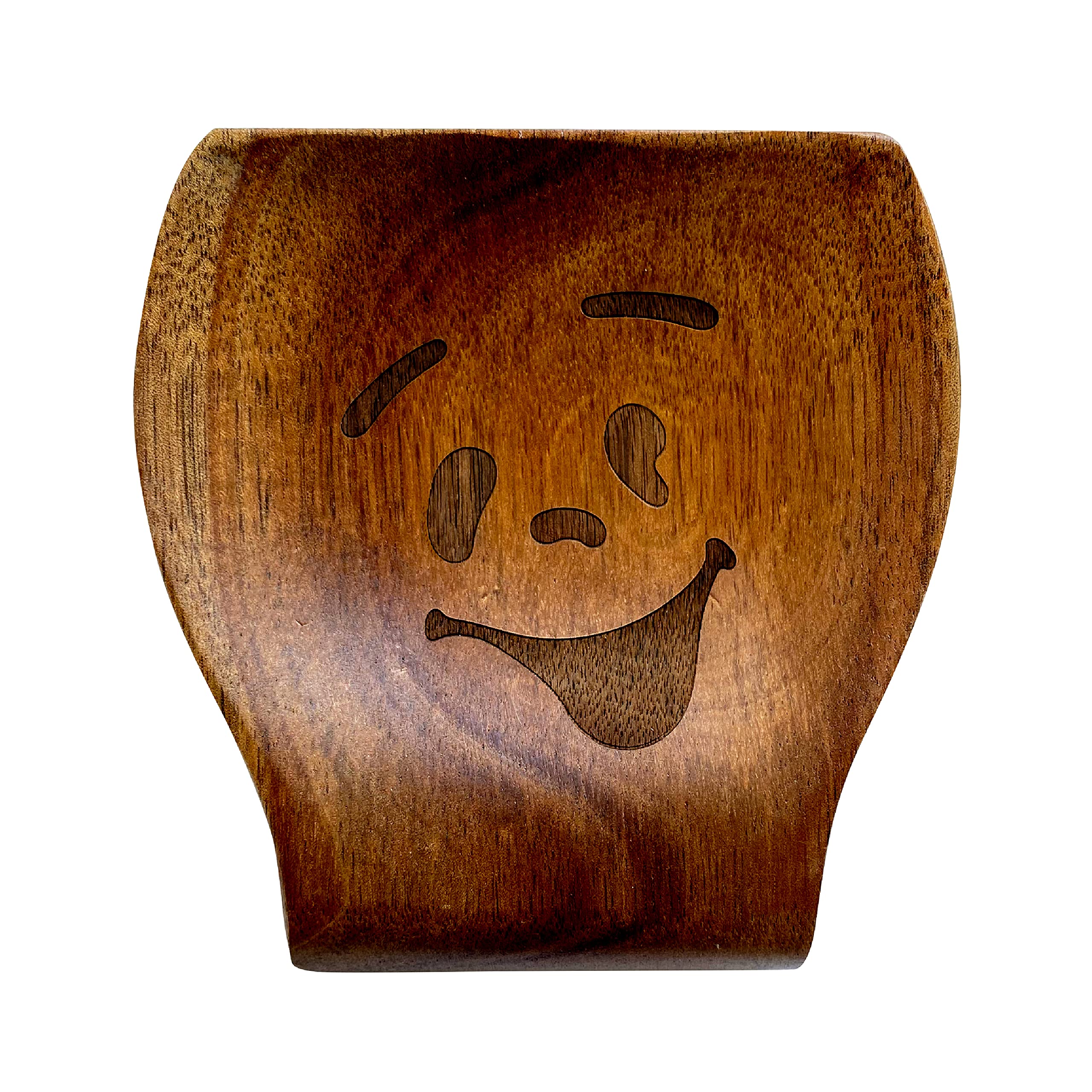 Wooden Spoon Rest Smiley Pattern - Beautiful Wooden Spoon Holder for Stove Top, Small Spoon Rest or Utensil Rest, Unique Wood Kitchen Accessories, Perfect Spatula Rest, Coffee Spoon Holder & More