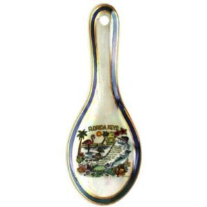 florida keys map pearl souvenir collectible spoon rest agc