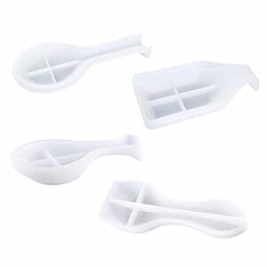 Yalulu 4Pcs Spoon Fork Holder Pad Epoxy Resin Mold, Spatula Rack Kitchen Utensil Tray Silicone Mould, Kitchen Tableware Holder Resin Mould