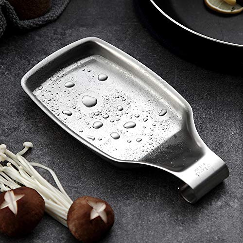 Jolitac Spoon Rest for Stove Top Stainless Steel Utensils Holder Turner Spatula Organizer Storage Soup Spoon Rests Kitchen Tool