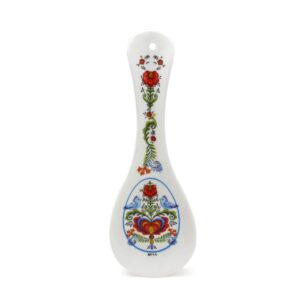 decorative ceramic kitchen 10" spoon rest rosemaling lovebirds | scandinaviangiftoutlet