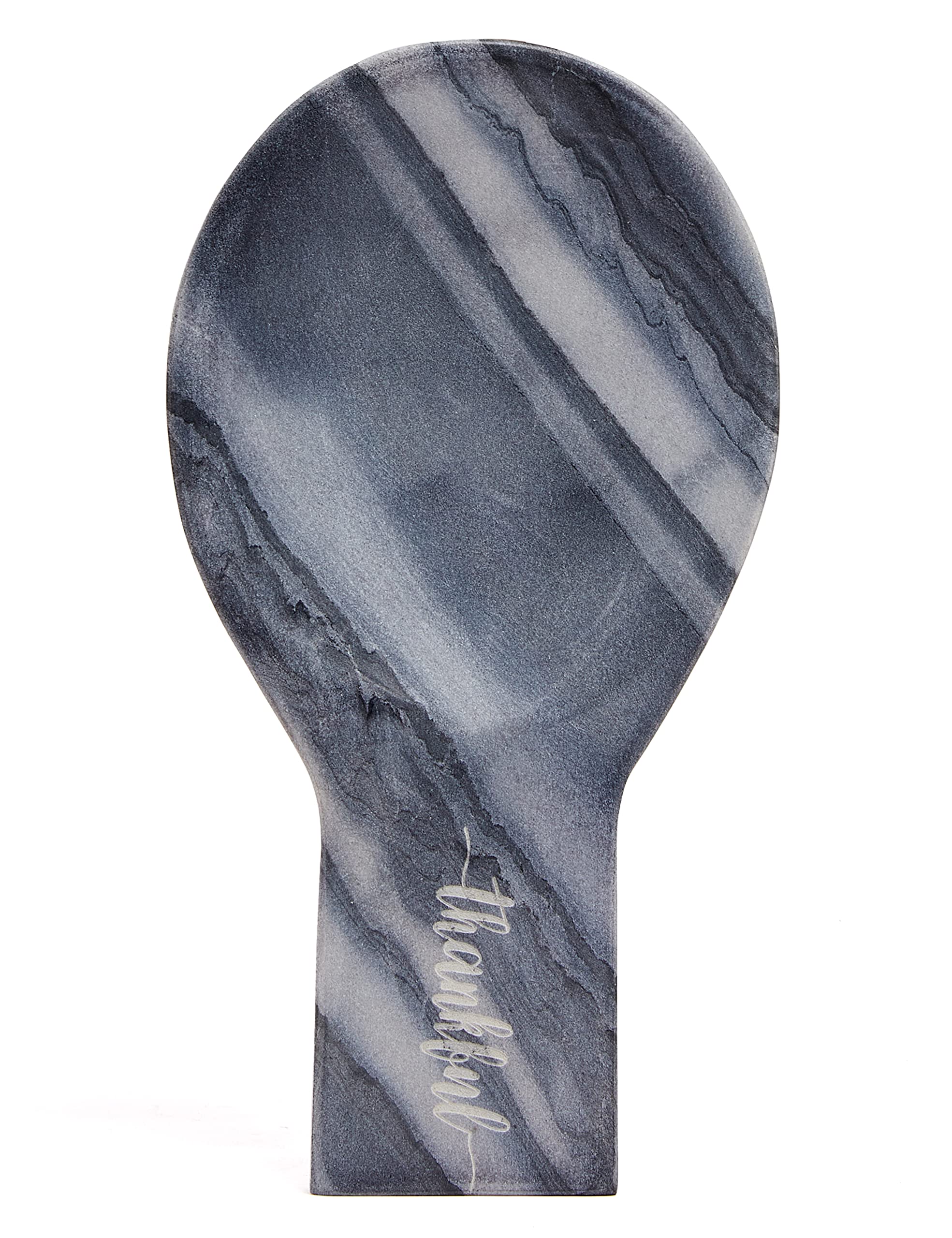 Lexi Home Marble Thankful Engraved 10" Spoon Rest