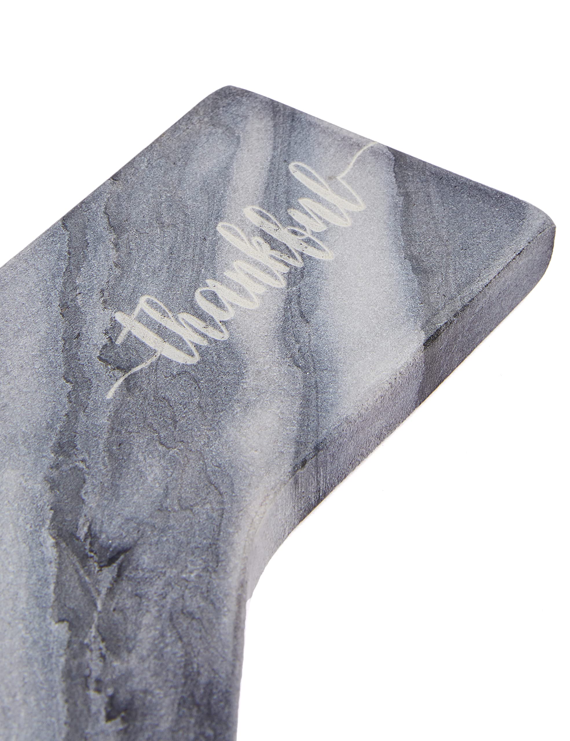 Lexi Home Marble Thankful Engraved 10" Spoon Rest