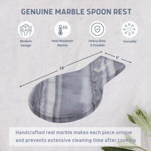 Lexi Home Marble Thankful Engraved 10" Spoon Rest