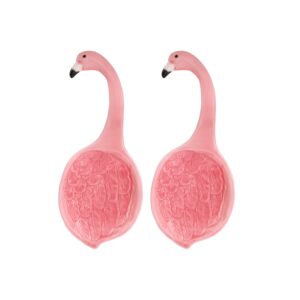 pink flamingo spoon rests for kitchen - set of 2