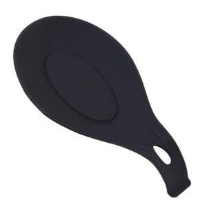 1pcs silicone spoon rest 9 inches large size for kitchen counter silicone utensils ladle holder large black
