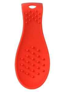 dexas gsr2-1795 silicone spoon rest, small, red