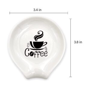 LRUIOMVE Engraved Coffee Spoon Rest Funny Farmhouse Counter Spoon Holder for Home Bar and Coffee Station Table - Decorative Accessories and Gifts for Coffee Lovers, Girlfriend, Wife, Husband, Friends