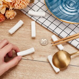 OLYCRAFT 6Pcs White Ceramic Spoon Rest Ceramic Stable Small Spoon Rest Coffee Spoon Rest Porcelain White Spoon Holder Chopsticks Stands Utensil Holder for Kitchen Counter Dining Table Decor