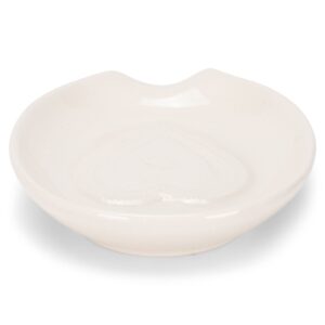 DEMDACO Heart Embossed Glossy Classic White 6 x 5 Stoneware Ceramic Oval Spoon Rest