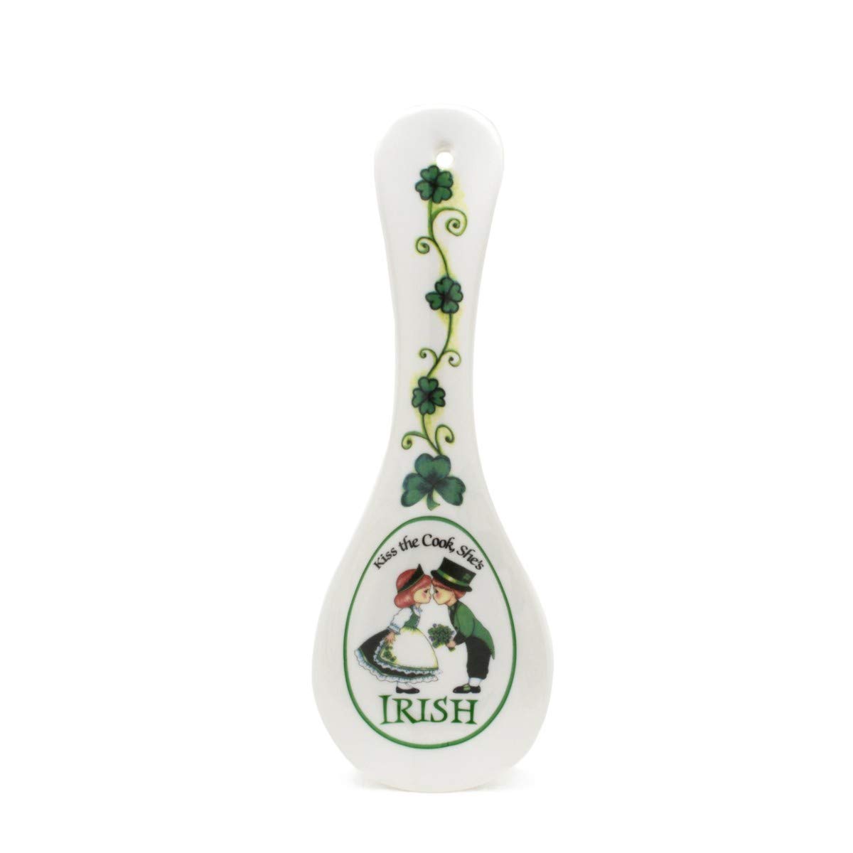 Decorative Ceramic Kitchen Spoon Rest by E.H.G | "Kiss The Cook, She's Irish"