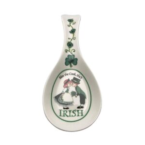 Decorative Ceramic Kitchen Spoon Rest by E.H.G | "Kiss The Cook, She's Irish"