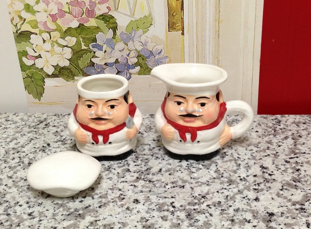 Fat Chef Sugar and Creamer Set