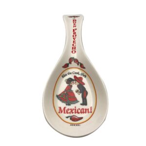Decorative Ceramic Kitchen Spoon Rest by E.H.G | Mexican "Buen Provecho"