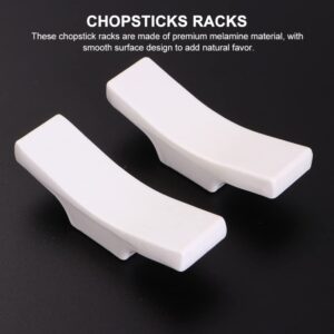 Desktop Stand 6Pcs Chopsticks Holder Rest Melamine Spoon Stand Rest Rack Server Utensil Rest Spatula Holder for Kitchen Cooking Stove Dishwasher White Holder