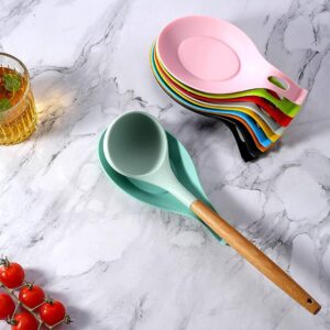 3PCS Black Silicone Spoon Rests Kitchen Scoop Bracket Stand Spoon Shelf Utensil Spatula Holder for Home Restaurant Supply