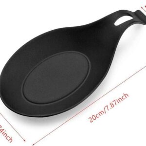 3PCS Black Silicone Spoon Rests Kitchen Scoop Bracket Stand Spoon Shelf Utensil Spatula Holder for Home Restaurant Supply