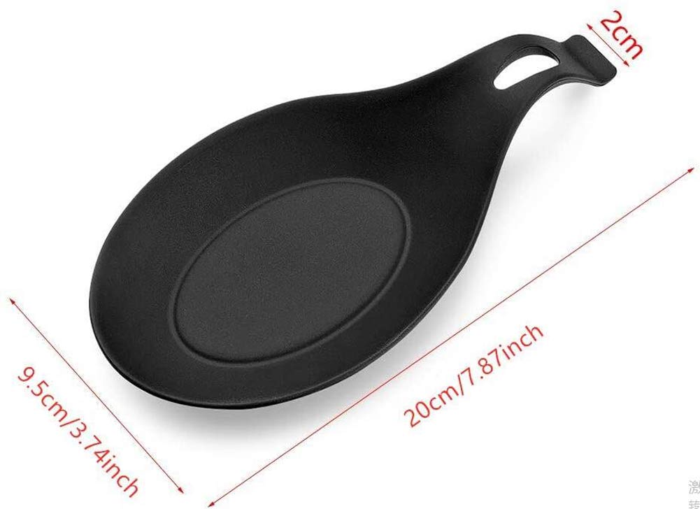 3PCS Black Silicone Spoon Rests Kitchen Scoop Bracket Stand Spoon Shelf Utensil Spatula Holder for Home Restaurant Supply