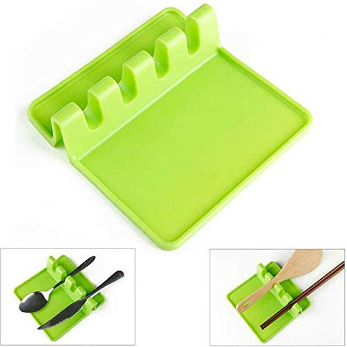 Empire Choice Utensil Spatula Spoon Rest Mat Ladle Spoon Holder Utensils Holders for Kitchen Counter or Stove Top (Green)