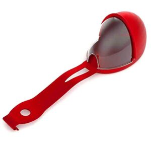 tees spoon rest with lid- easy to clean for kitchen counter- use stove top- dishwasher safe holder- high quality countertop rest- ladle holder(red), 13''x4.5''x4''
