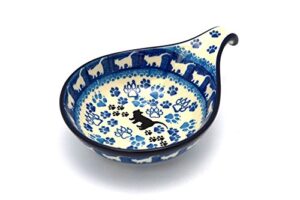 polish pottery spoon/ladle rest - boo boo kitty